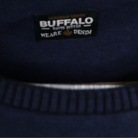 Buffalo David Bitton Wuxi Contrast Long Sleeve Sweater Blue Indigo Size Large - Picture 2 of 9